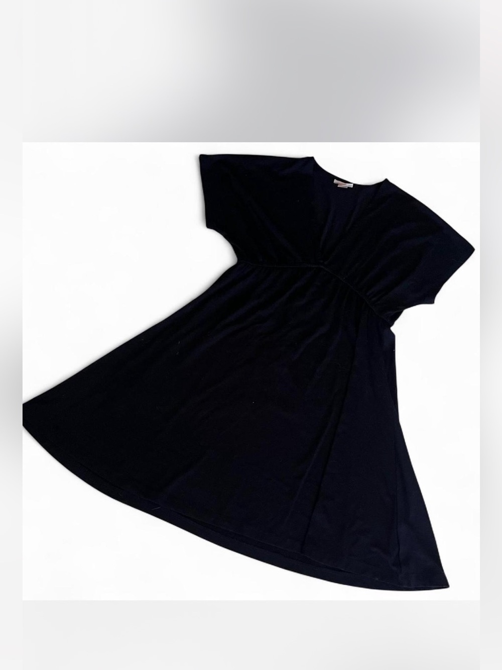 Vintage Mossimo Black Babydoll V-Neck Flowy mini Dress XS - Picture 2 of 8
